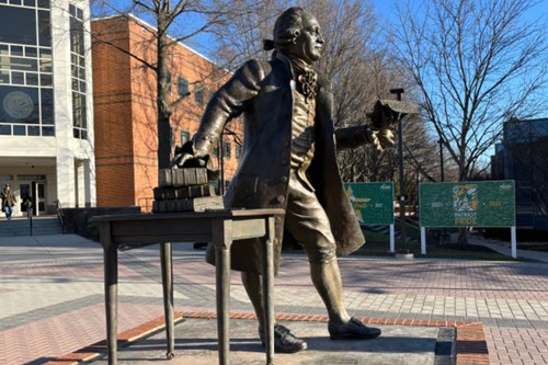 George Mason statue at George Mason University